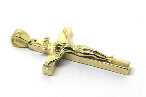 Genuine 18ct 750 Yellow Gold Full Solid Heavy Crucifix Cross Pendant 17.grams