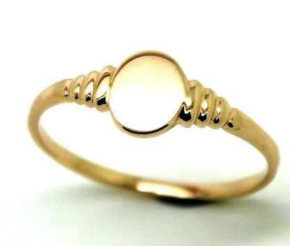 Size U Delicate New 9ct 9K Yellow, Rose or White Gold Small Oval Signet Ring