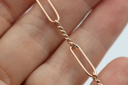 Genuine Handmade 22cm 9ct Yellow, Rose or White Gold Paper Clip Bracelet