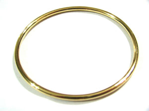 Genuine 9ct 9kt FULL SOLID Heavy Yellow, Rose or White gold 3mm wide GOLF bangle 63mm inside diameter