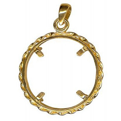 Genuine 9k 9ct Yellow Gold Half Sovereign Claw Set Coin Frame Mount