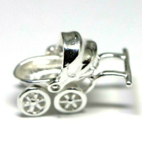 Genuine Sterling Silver 925 Small Pram Pendant Moving Hood Charm