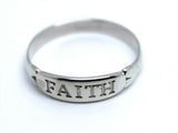Size S Genuine New Solid 9ct 9k 375 Yellow, Rose or White Gold Faith Ring