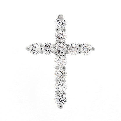 0.416cts New Genuine 18ct 750 White Gold Diamond Cross Pendant