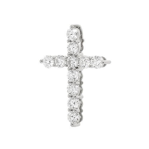 0.416cts New Genuine 18ct 750 White Gold Diamond Cross Pendant