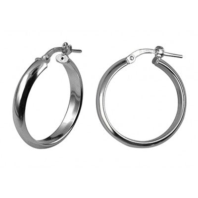 Sterling Silver Half Round Hoops 20mm 4mm wide