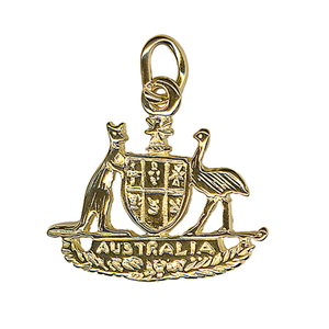 Kaedesigns, Genuine 9K Yellow Gold Australian Coat of Arms Charm or Pendant