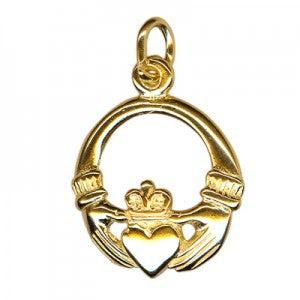 Kaedesigns, Genuine 9K Yellow Gold Irish Claddagh Charm or Pendant