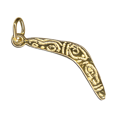 Kaedesigns, Genuine 9K Yellow Gold Boomerang Charm or Pendant