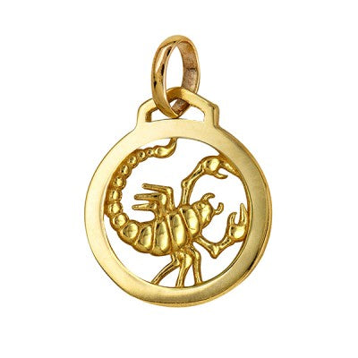 Genuine New 12mm Sterling Silver 925 or 9ct Yellow Gold Pendant / Charm - Scorpio