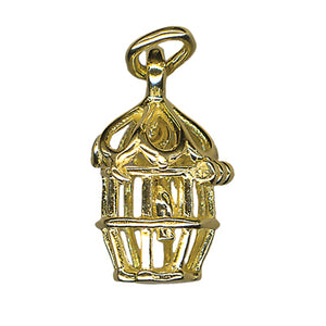Kaedesigns New Small 9ct Yellow Gold Solid Bird Cage with Bird Pendant or Charm