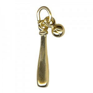 Kaedesigns, Genuine 9ct 9K 375 Yellow Gold Baseball Bat Charm or Pendant