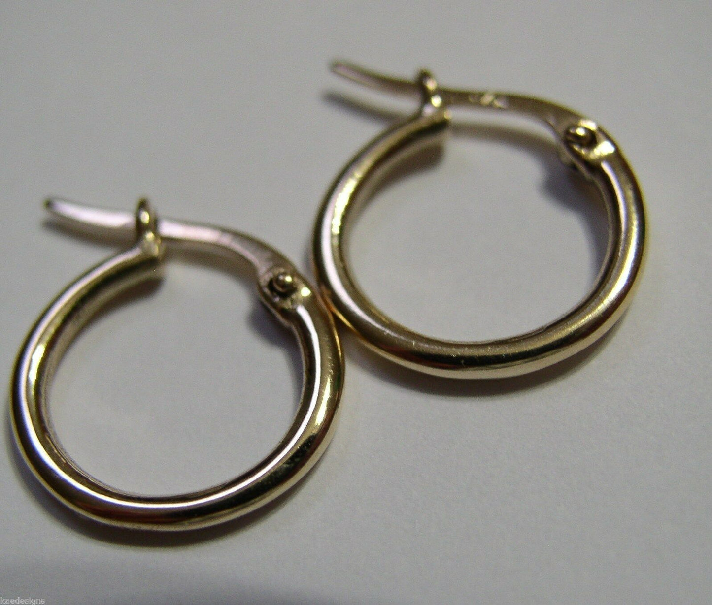 Genuine 9ct 9K Yellow, Rose or White Gold Small Hoop Round Earrings