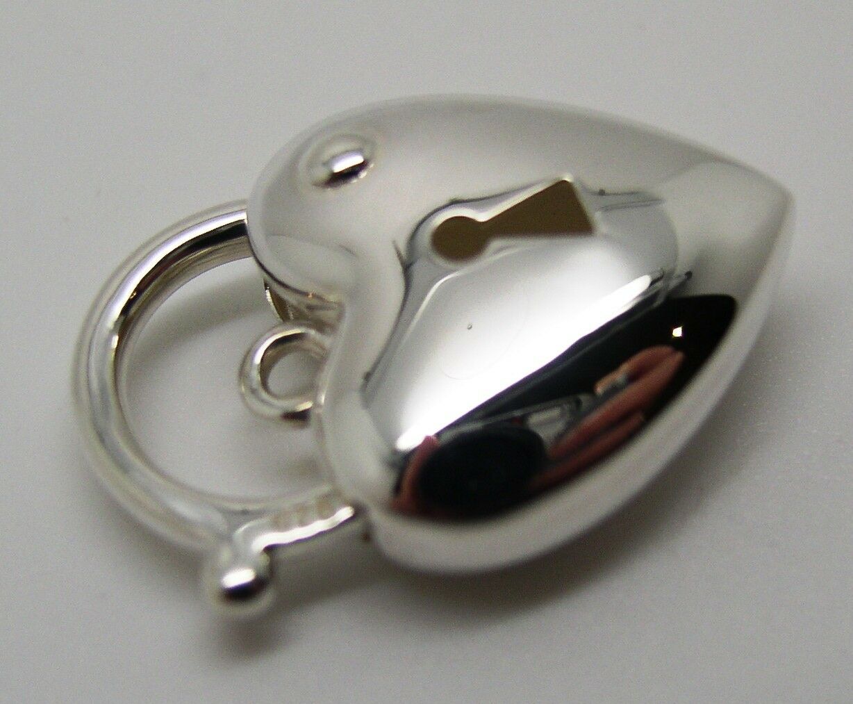 Genuine Sterling Silver 925 Bubble Heart Padlock Pendant 15mm x 22mm