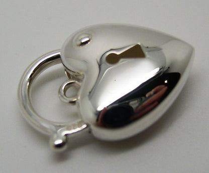 Genuine Sterling Silver 925 Bubble Heart Padlock Pendant 15mm x 22mm