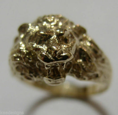 Kaedesigns Genuine Solid New 9ct 9kt Yellow, Rose or White Gold Large Lion's Head Ring