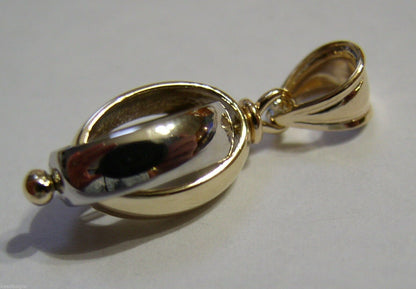 Kaedesigns New 9ct Yellow & White Gold or Rose & White Gold Oval Belcher Ball Pendant