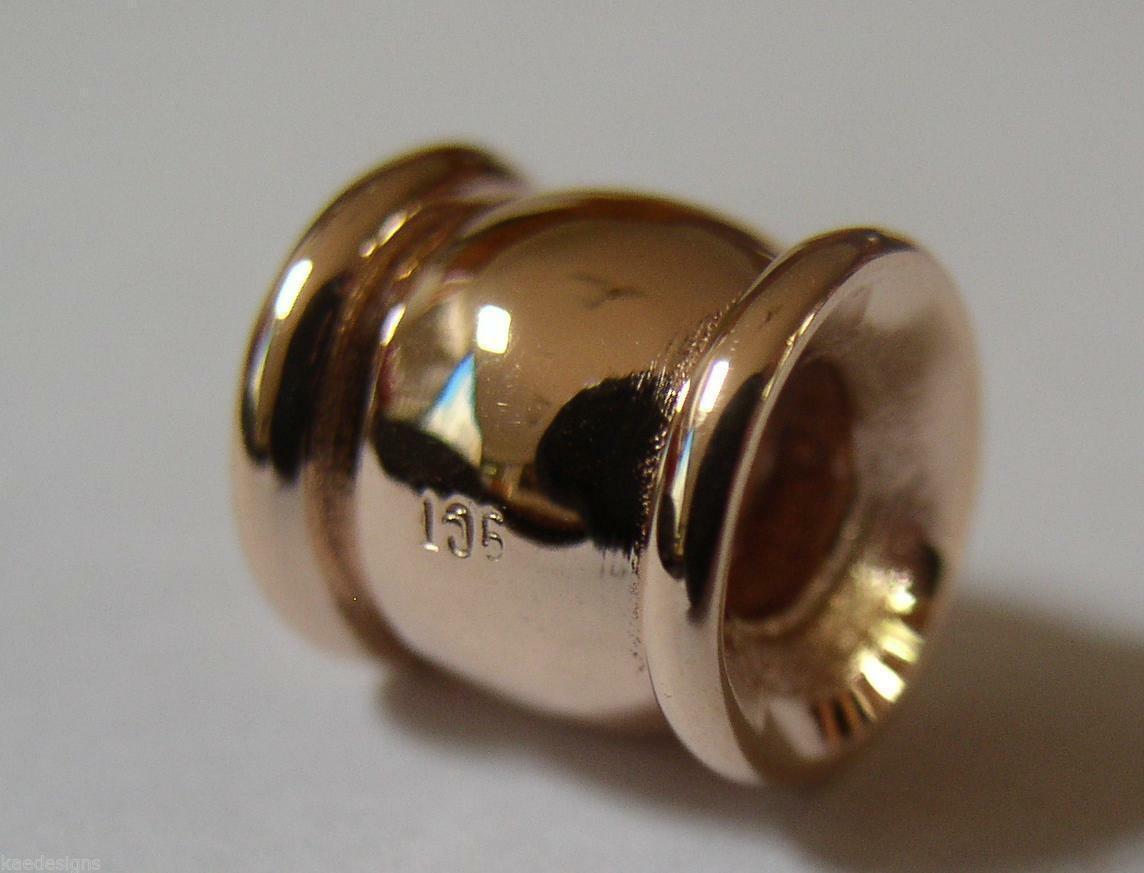 Kaedesigns Genuine 9kt 9ct Yellow, Rose or White Gold Barrel Ridged Domed Bead For New Charm Bracelets