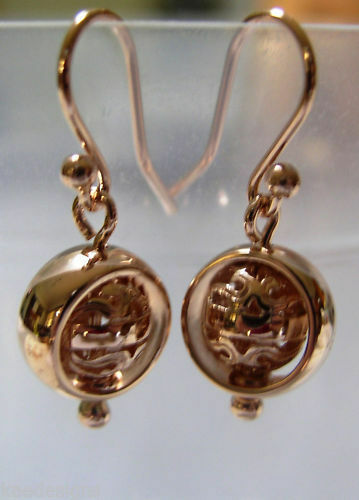 Kaedesigns, New 9ct yellow, Rose or White Gold Spinning Filigree Belcher Ball Earrings