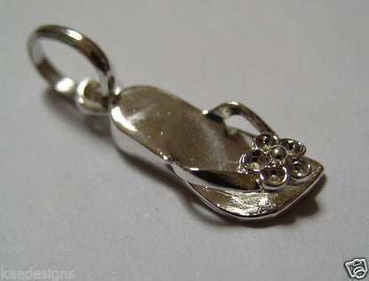 Genuine New Sterling Silver Flower Thong Pendant Charm 357