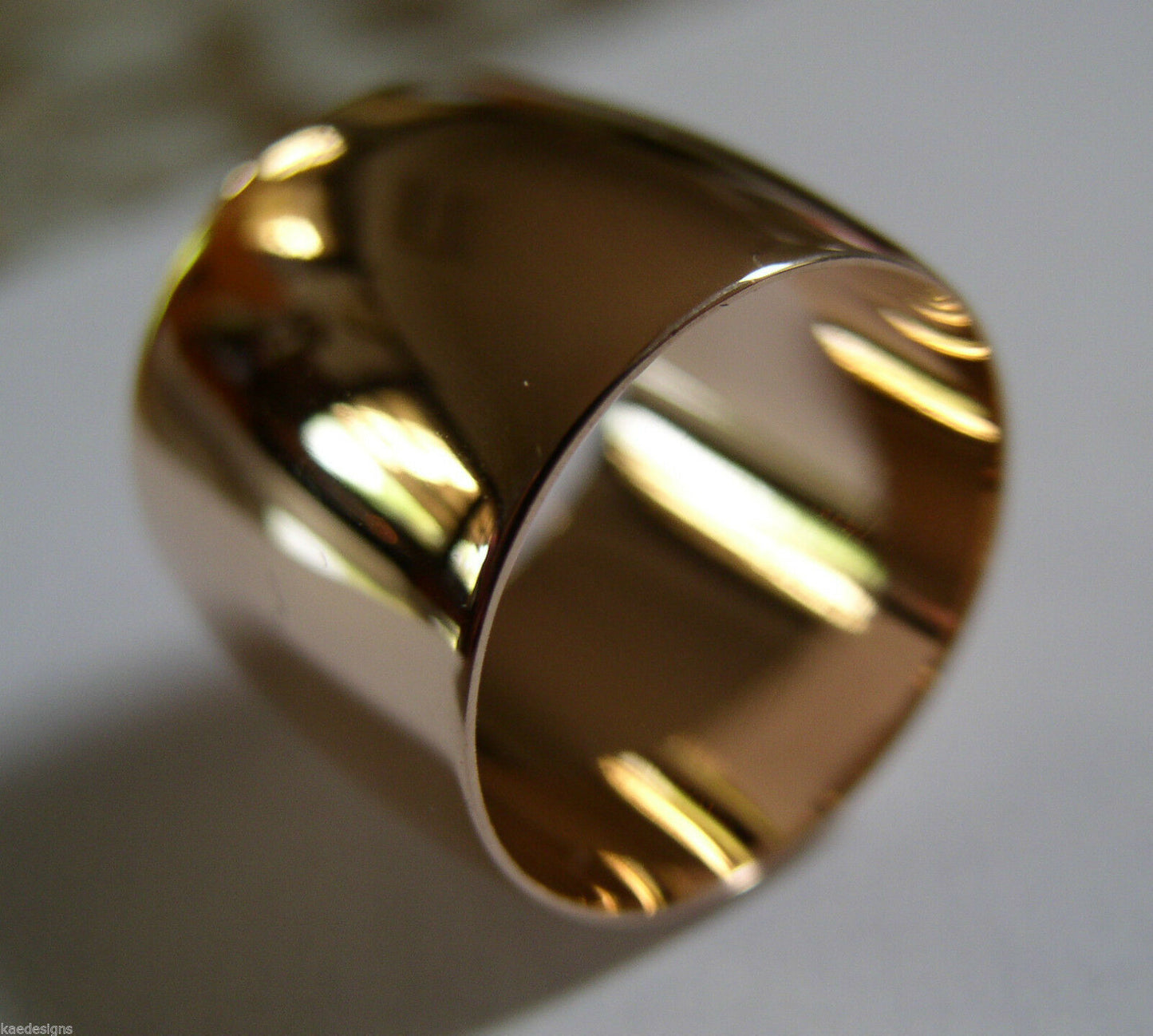 Size M / 6  Genuine Huge Genuine 9K 9ct Yellow, Rose or White Gold Full Solid 15mm Extra Wide Band Ring