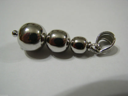 Genuine 9ct Genuine White Gold 3 Three Ball Drop Pendant *