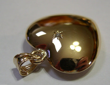 Kaedesigns 9ct Medium Bubble Yellow, Rose or White Gold Diamond Heart Pendant