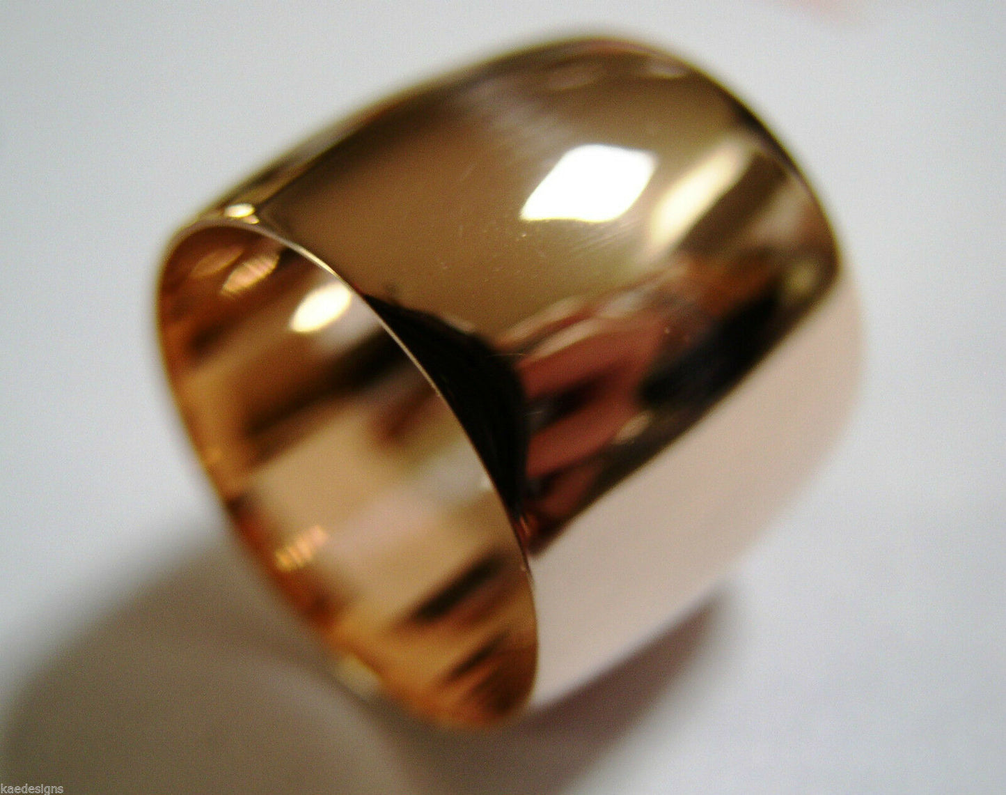 Size M / 6  Genuine Huge Genuine 9K 9ct Yellow, Rose or White Gold Full Solid 15mm Extra Wide Band Ring