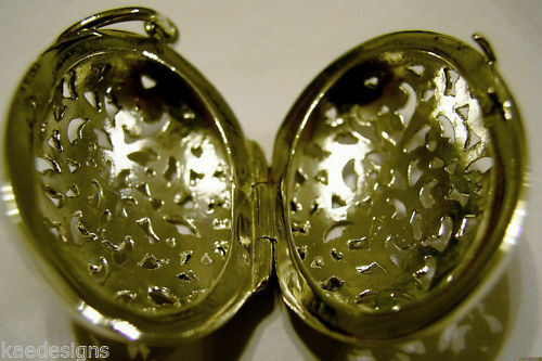 Kaedesigns New Genuine 9ct 9k Solid Yellow, Rose or White Gold Filigree Oval Pendant Locket