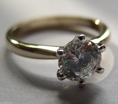 Kaedesigns, Genuine 9ct Solid Yellow Gold + White Gold setting Ring