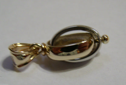 Kaedesigns New 9ct Yellow & White Gold or Rose & White Gold Oval Belcher Ball Pendant