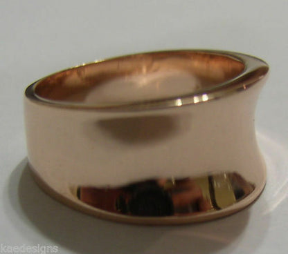 Kaedesigns Genuine Full Solid 9ct 9kt Yellow, Rose or White Gold Concave Dome Ring 250