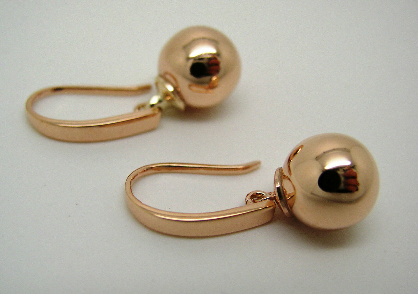 Kaedesigns, 9ct Yellow Or White Or Rose Gold 12mm Hook Euro Ball Drop Earrings