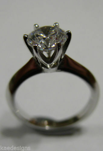 Genuine 9ct 375 Solid White Gold Claw Set Ring Size J
