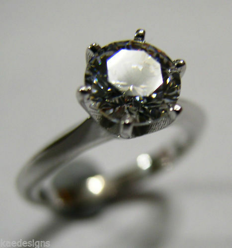 Genuine 9ct 375 Solid White Gold Claw Set Ring Size J