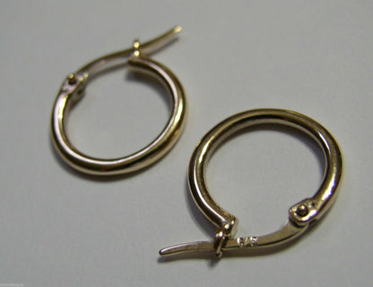 Genuine 9ct 9K Yellow, Rose or White Gold Small Hoop Round Earrings