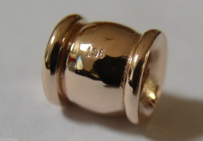 Kaedesigns Genuine 9kt 9ct Yellow, Rose or White Gold Barrel Ridged Domed Bead For New Charm Bracelets