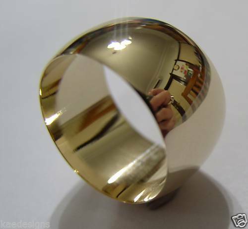 Kaedesigns Genuine 12mm 9ct Yellow, Rose or White Gold Full Solid Wide Band Ring