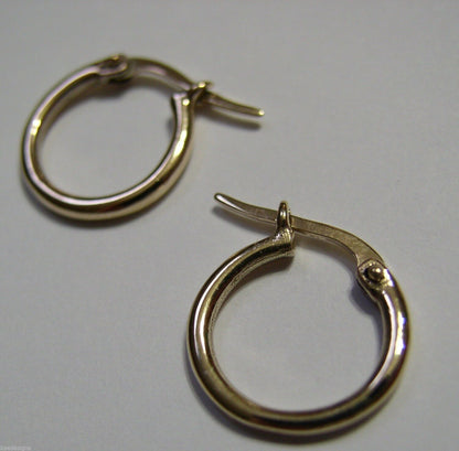 Genuine 9ct 9K Yellow, Rose or White Gold Small Hoop Round Earrings