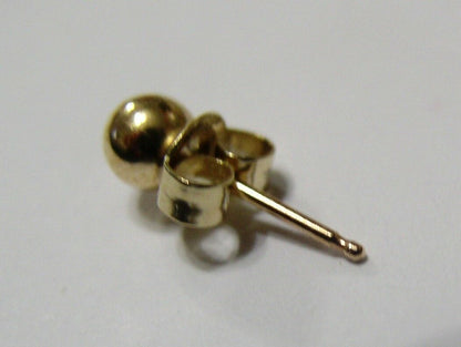 Genuine New 9ct 9kt Yellow Gold One Earring 4mm Stud Ball Earring