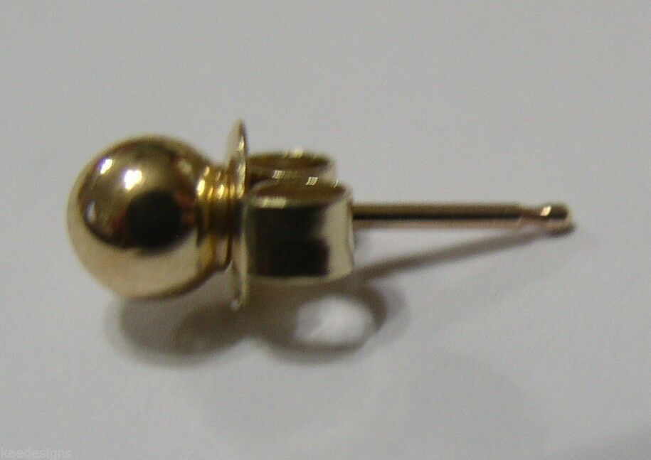 Genuine New 9ct 9kt Yellow Gold One Earring 4mm Stud Ball Earring