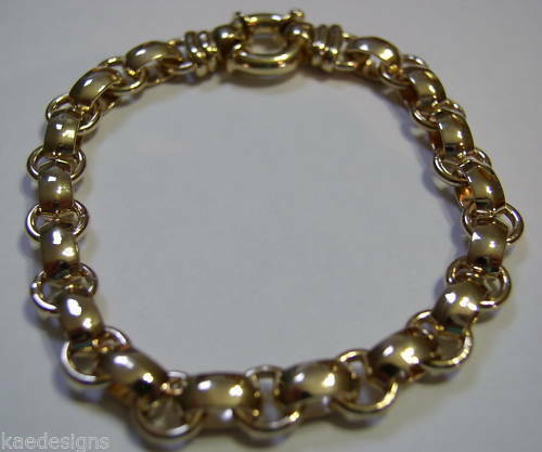 Kaedesigns Genuine New 20cm 9ct Yellow, Rose or White Gold Solid Square Oval Belcher Bracelet