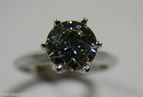 Genuine 9ct 375 Solid White Gold Claw Set Ring Size J
