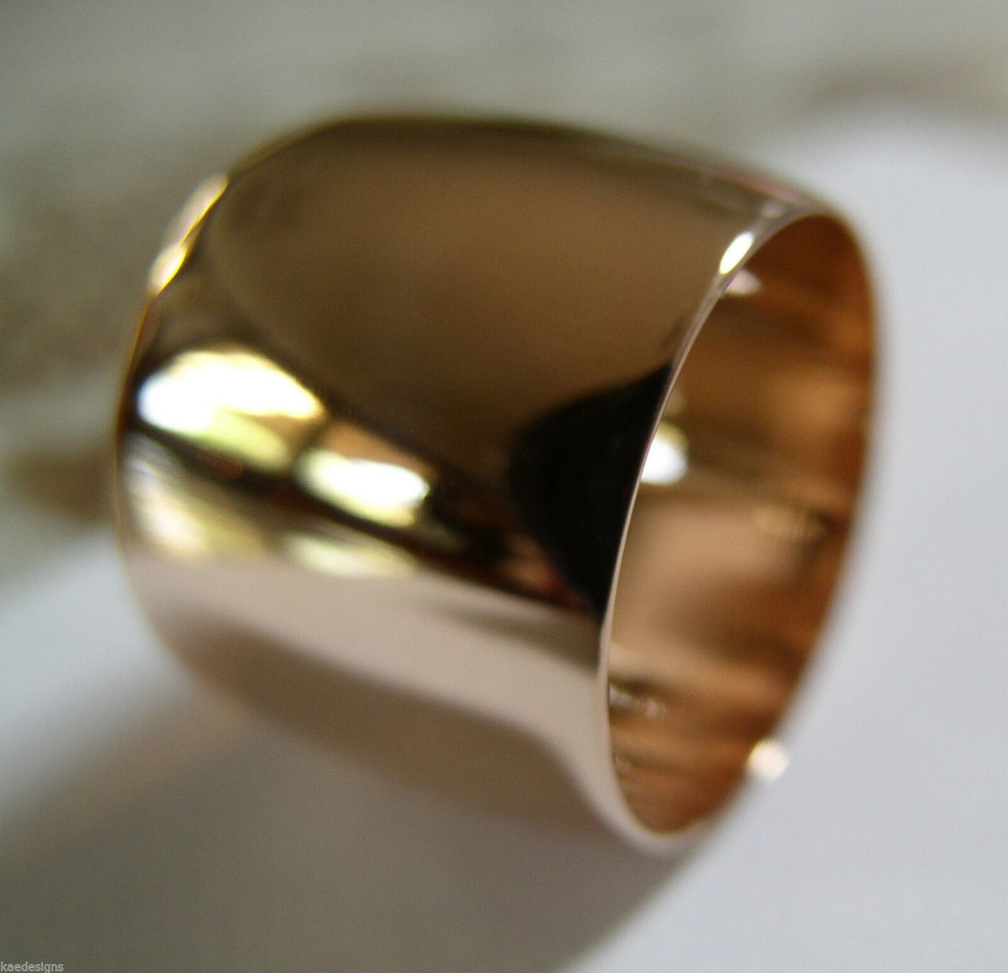 Size M / 6  Genuine Huge Genuine 9K 9ct Yellow, Rose or White Gold Full Solid 15mm Extra Wide Band Ring