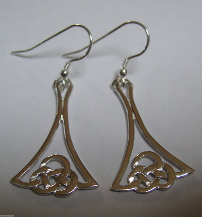 Genuine Sterling Silver 925 Celtic Knot Hook Earrings