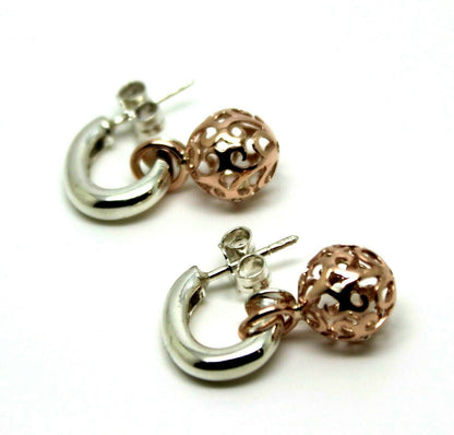 Kaedesigns New 9ct Rose Gold Filigree Balls & Sterling Silver Stud Earrings