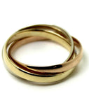 Size H Genuine Solid 3mm 9ct Yellow, White, Rose Gold Russian Wedding Ring Bands