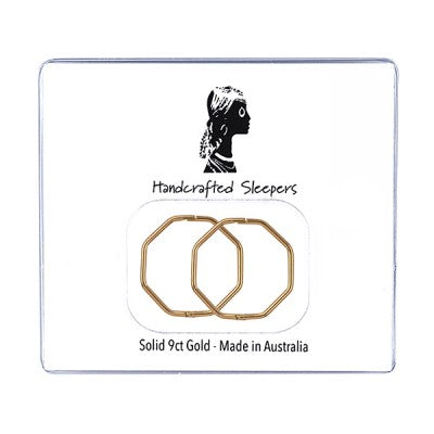 Sterling Silver or 9ct Yellow Gold Med / Large Sleepers Octagonal Hinged Earrings 12mm