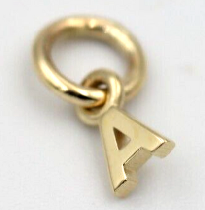 Genuine 9ct 9kt Genuine Tiny Very Small Yellow, Rose or White Gold Initial Pendant Charm