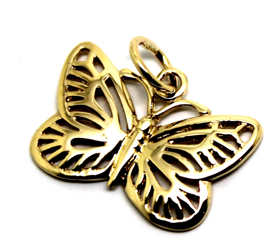 Kaedesigns, Genuine New 9ct 9kt Yellow, Rose Or White Gold Filigree Butterfly Pendant 342